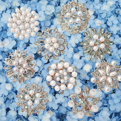 Shae’s Creation Pearl Bloom Brooches